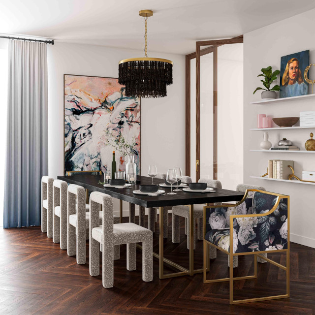 Mason Black Dining Table, 95" - Contemporary - Dining Tables - by TOV ...