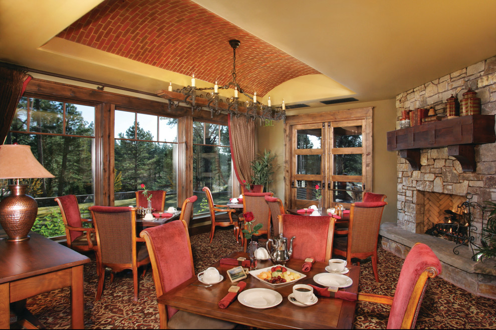 Dining room - rustic dining room idea in Phoenix