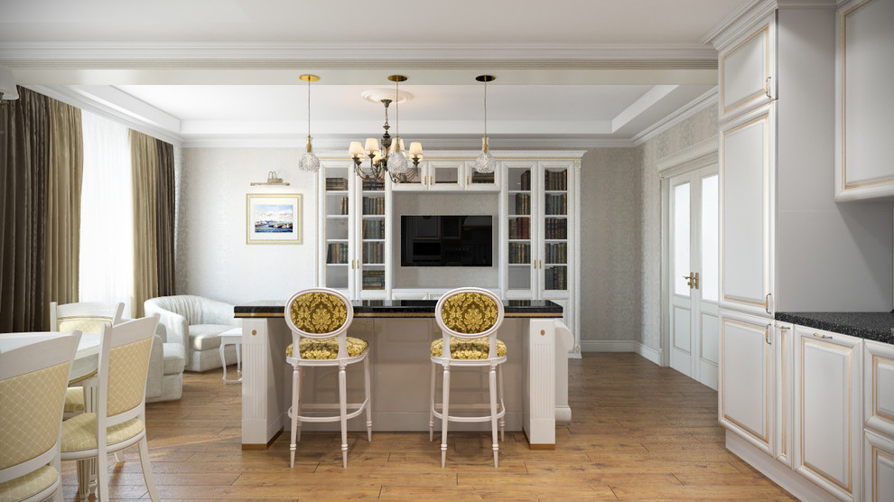 Дизайн кухни, совмещенной с гостинной