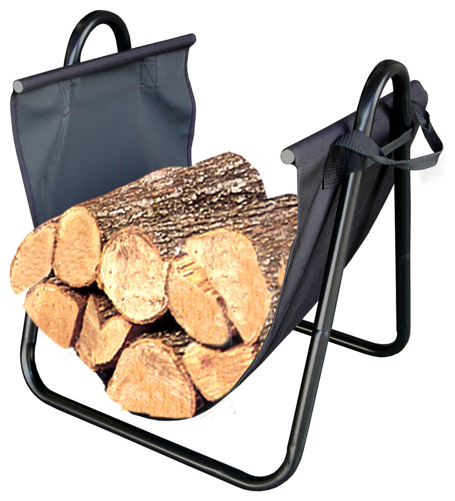 Firewood Log Holder With Canvas Carrier Contemporary Firewood Racks by Shop Chimney