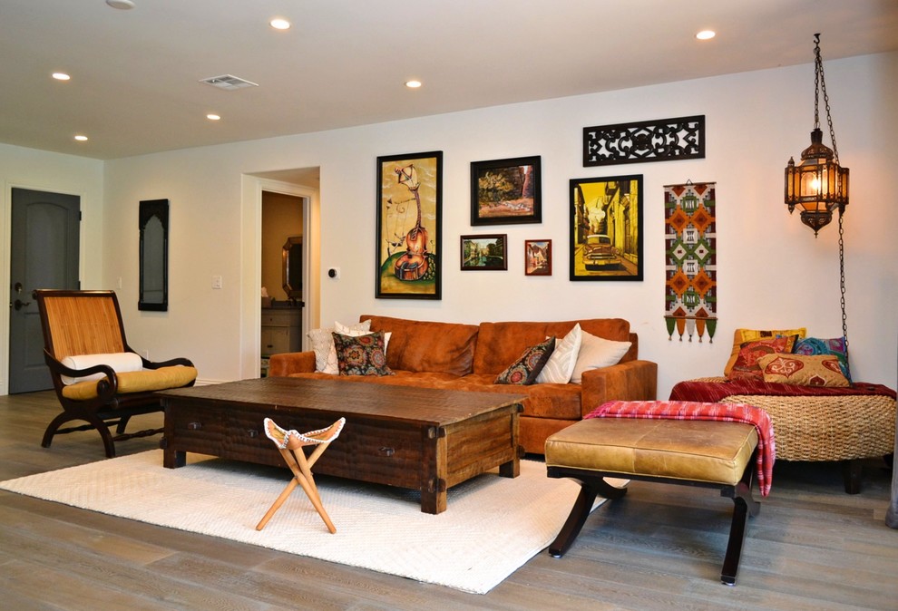 This is an example of a mediterranean family room in Los Angeles.