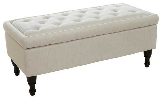50 Most Por Tufted Ottomans And Footstools For 2018 Houzz Logan Linen Storage Ottoman