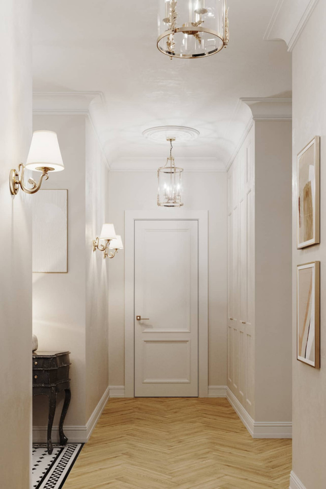 Inspiration for a contemporary entryway remodel in Moscow