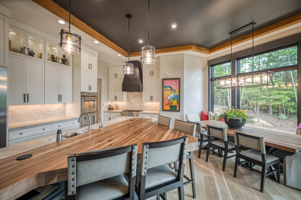 Dining room - contemporary dining room idea in Charlotte
