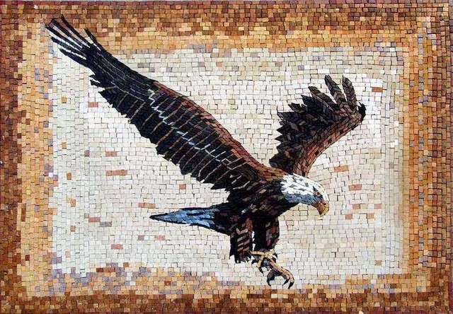 Marble Mosaic Art -Eagle - Rustic - Tile Murals - by Mozaico Inc | Houzz
