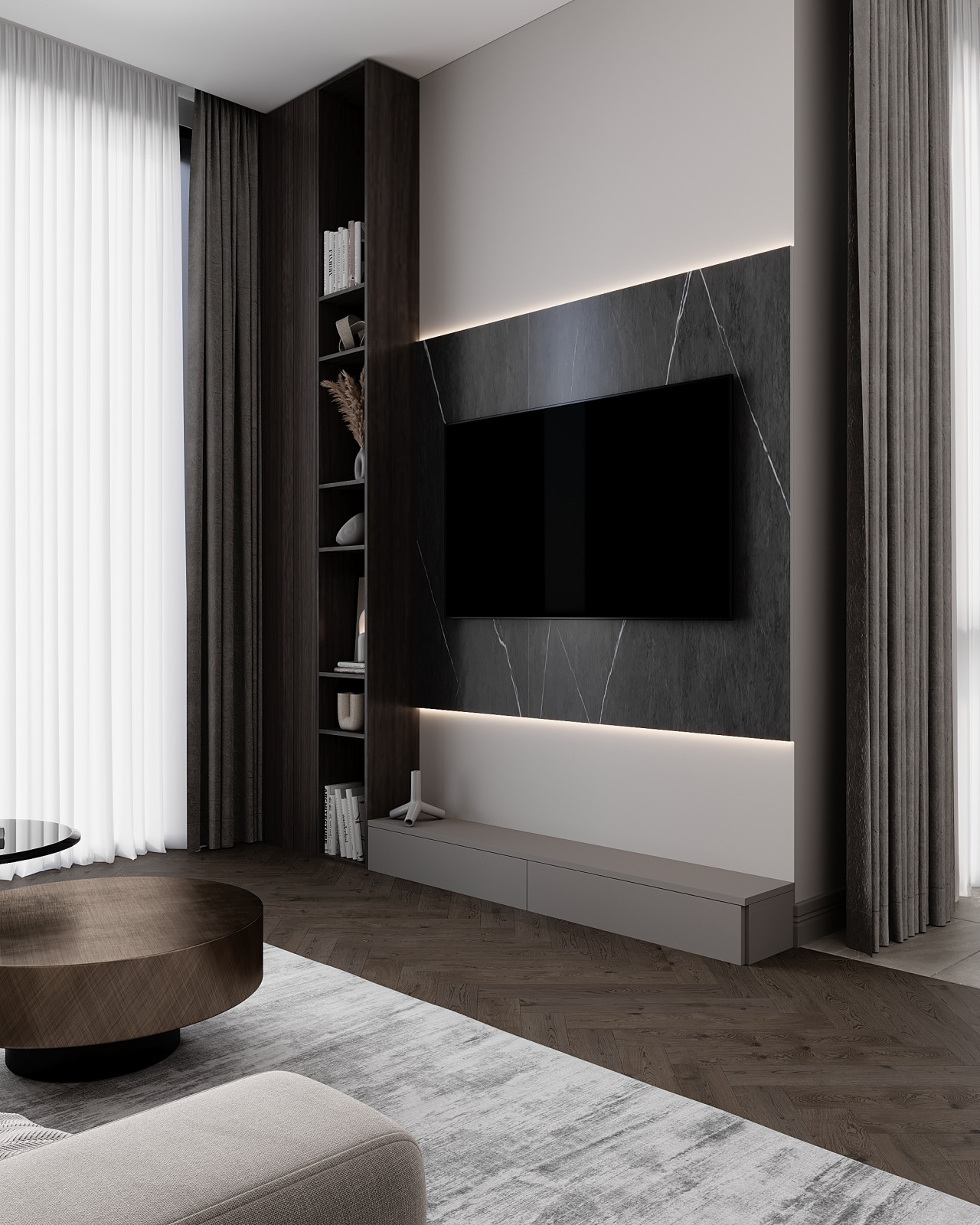 Will Towers Квартира 111м2 Гостинная, Прихожая