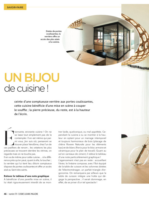 Parution magazine Cuisines & Bains - Sep/Oct 2019 contemporain