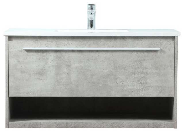 Rabi 36" Single Bathroom Vanity, Concrete Gray