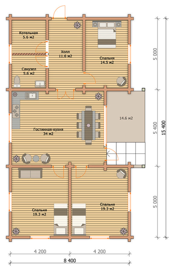 Дом из профилированного бруса "Реутов"