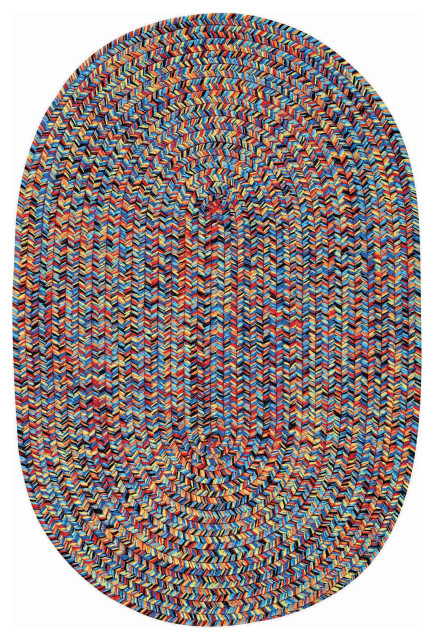 Sea Pottery Braided Oval Rug, Bright Multi, 3'x5'