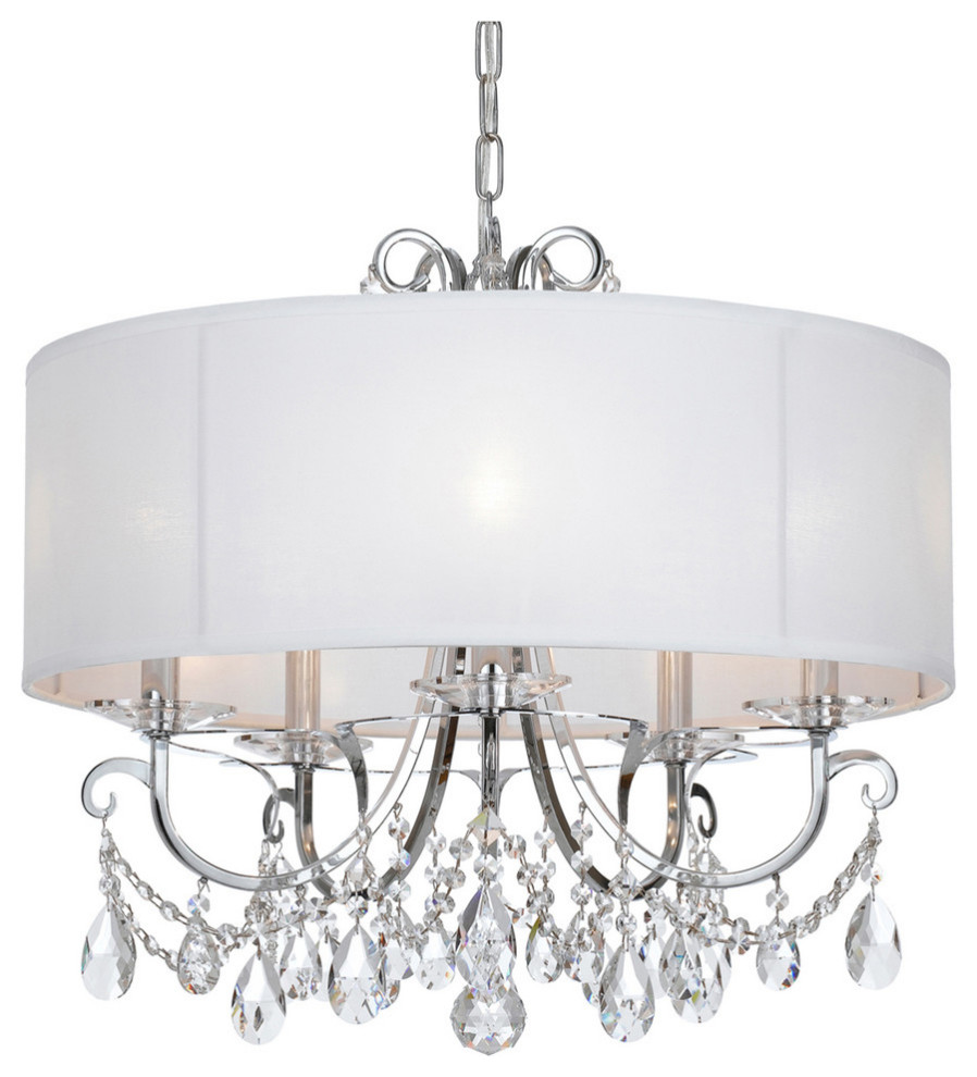 Othello 5 Light Clear Spectra Crystal Polished Chrome Chandelier