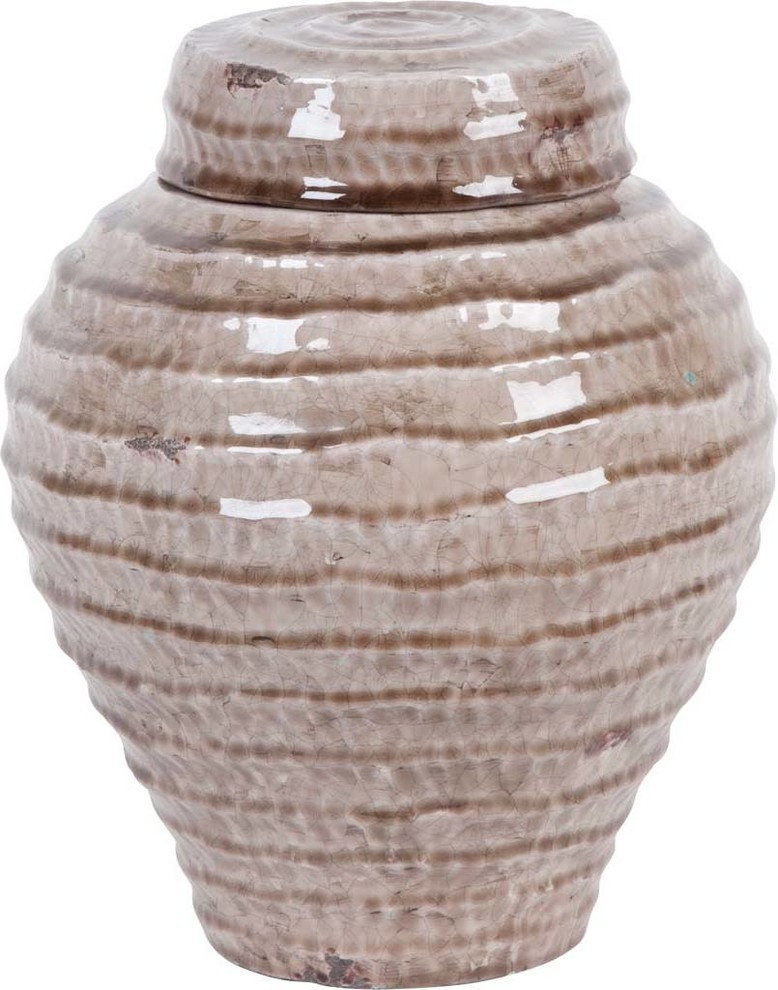 Mercana Coastal Jar With Brown Finish 30797