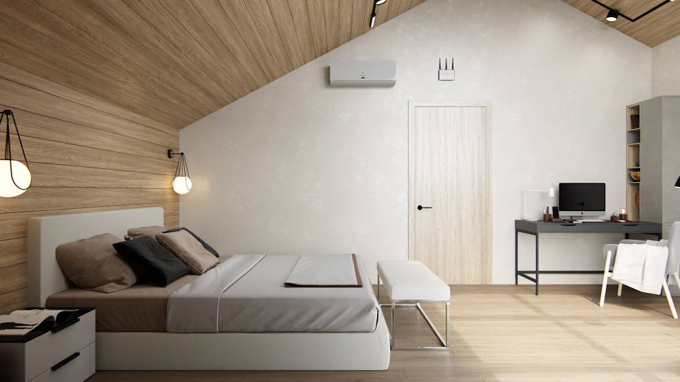 Барнхауз с мансардными окнами в серых оттенках