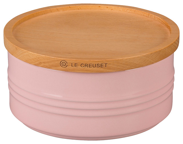 Canister With Wood Lid, 23oz. Contemporary Kitchen Canisters And