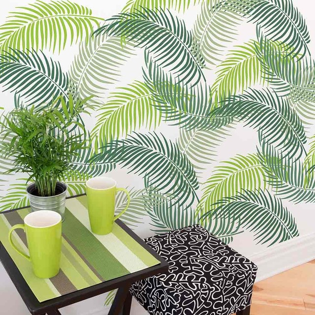 Palm Fronds Wall Pattern Kit, Trendy, Easy Wall Decor, 3Piece