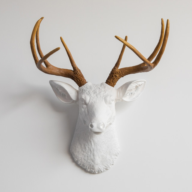 Deer Head Wall Sculpture Reclaimed Wood 