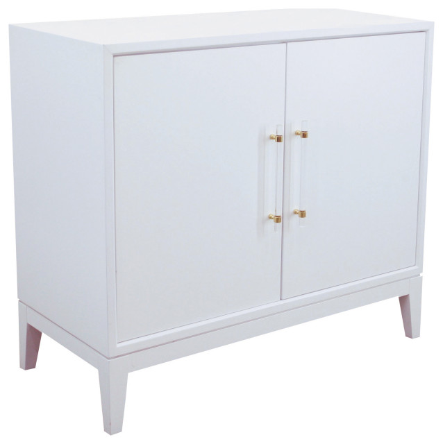 Orbis White Lacquer Transitional Accent Chests And