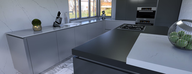 Alabaster And Black Slate Kitchen Design Kitchen Other By