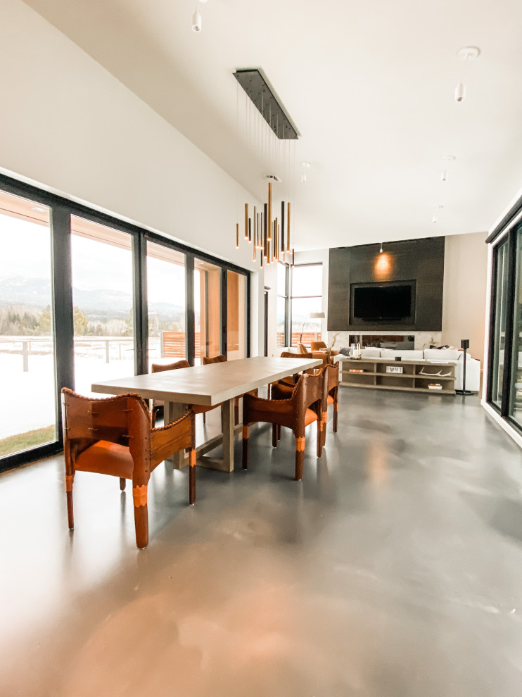 This is an example of a modern dining room in Other.