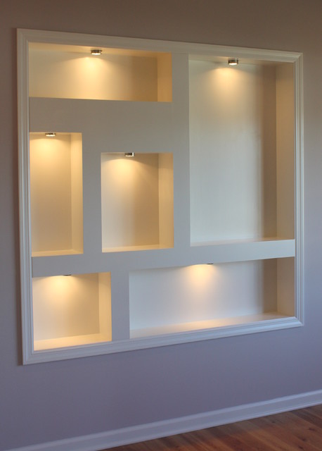 Lighted Display Niches - Contemporary - New York - by Spectrum Construction  & Development Co., Inc. | Houzz AU