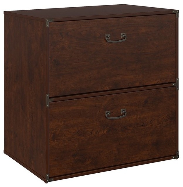 lateral wooden filing cabinet with 2 drawer