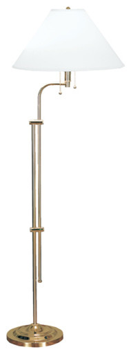 Adjustable height Polished brass sight saver floor lamp