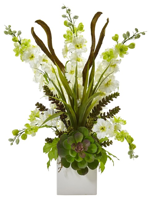 contemporary silk flower arrangements