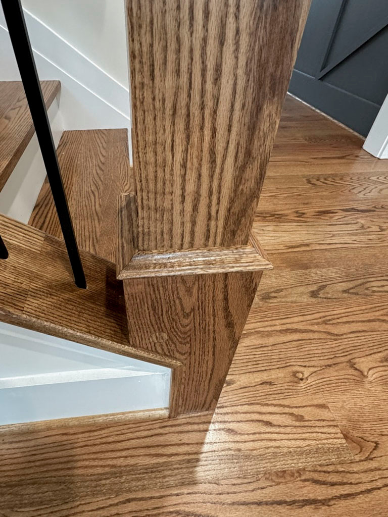 117_Distinct Oak Staircase with Iron Balusters & Oak Rail Profile, Chantilly VA