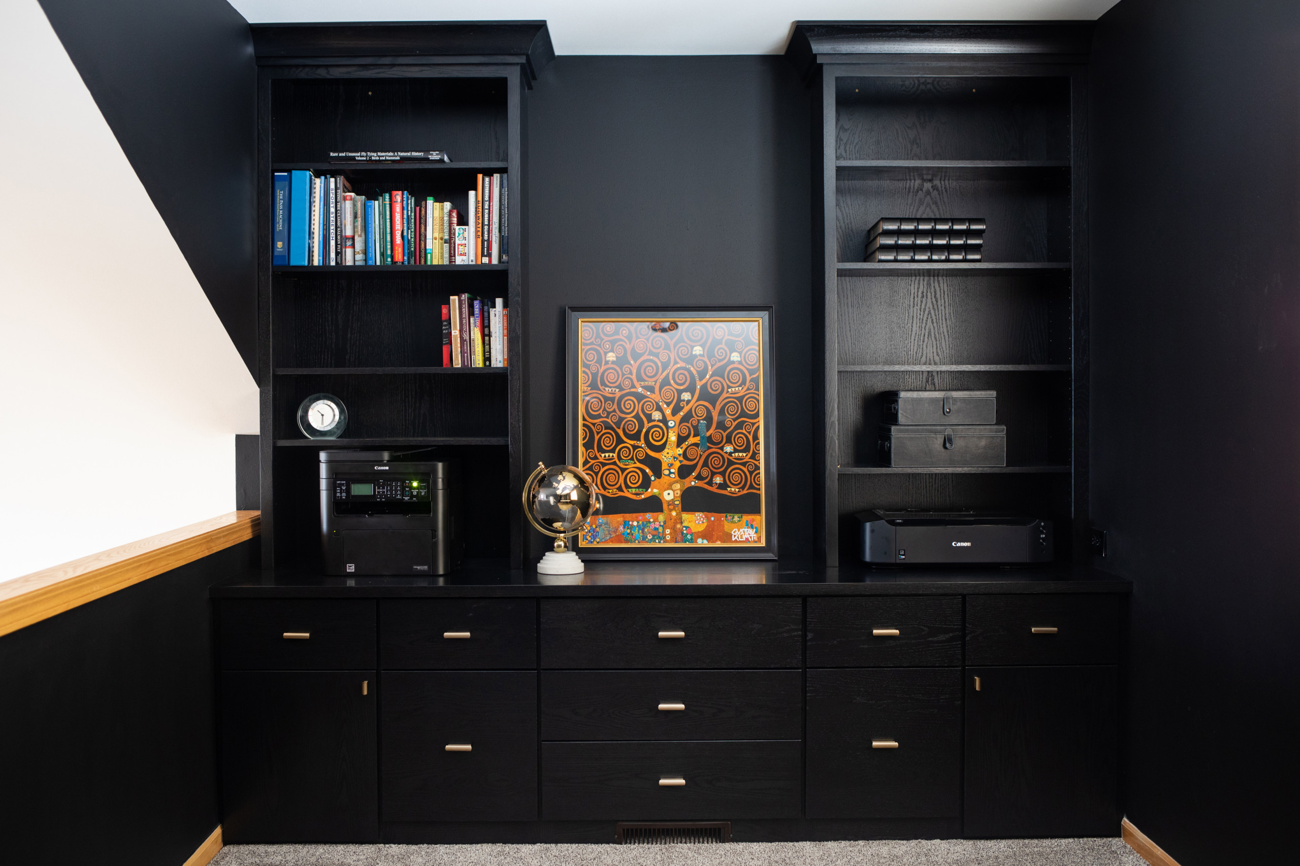 Black Stained Office Cabinetry