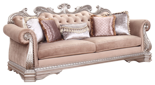 Acme Traditional Sofa With Velvet And Antique Champagne Finish 56930 -  Victorian - Sofas - by GwG Outlet | Houzz
