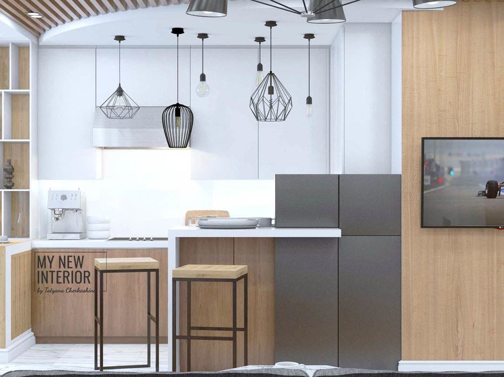 Дизайн квартиры студии 43 кв.м. в стиле минимализм