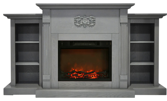 Sanoma 72 Electric Fireplace Gray Traditional Indoor