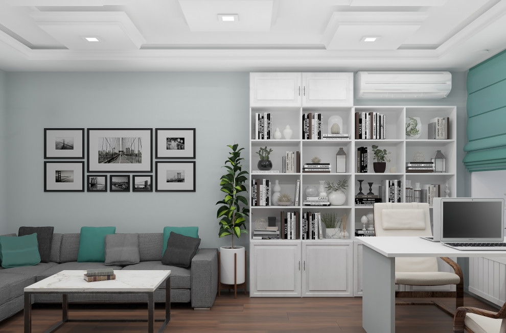 Кабинет и гардеробная в квартире.