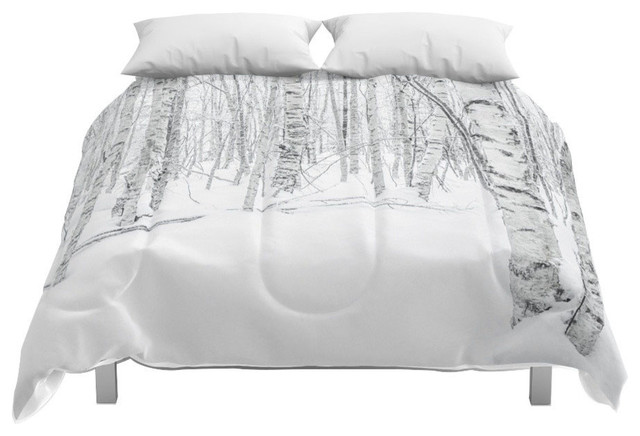Society6 Swedish Birch Trees Comforter Contemporary Comforters