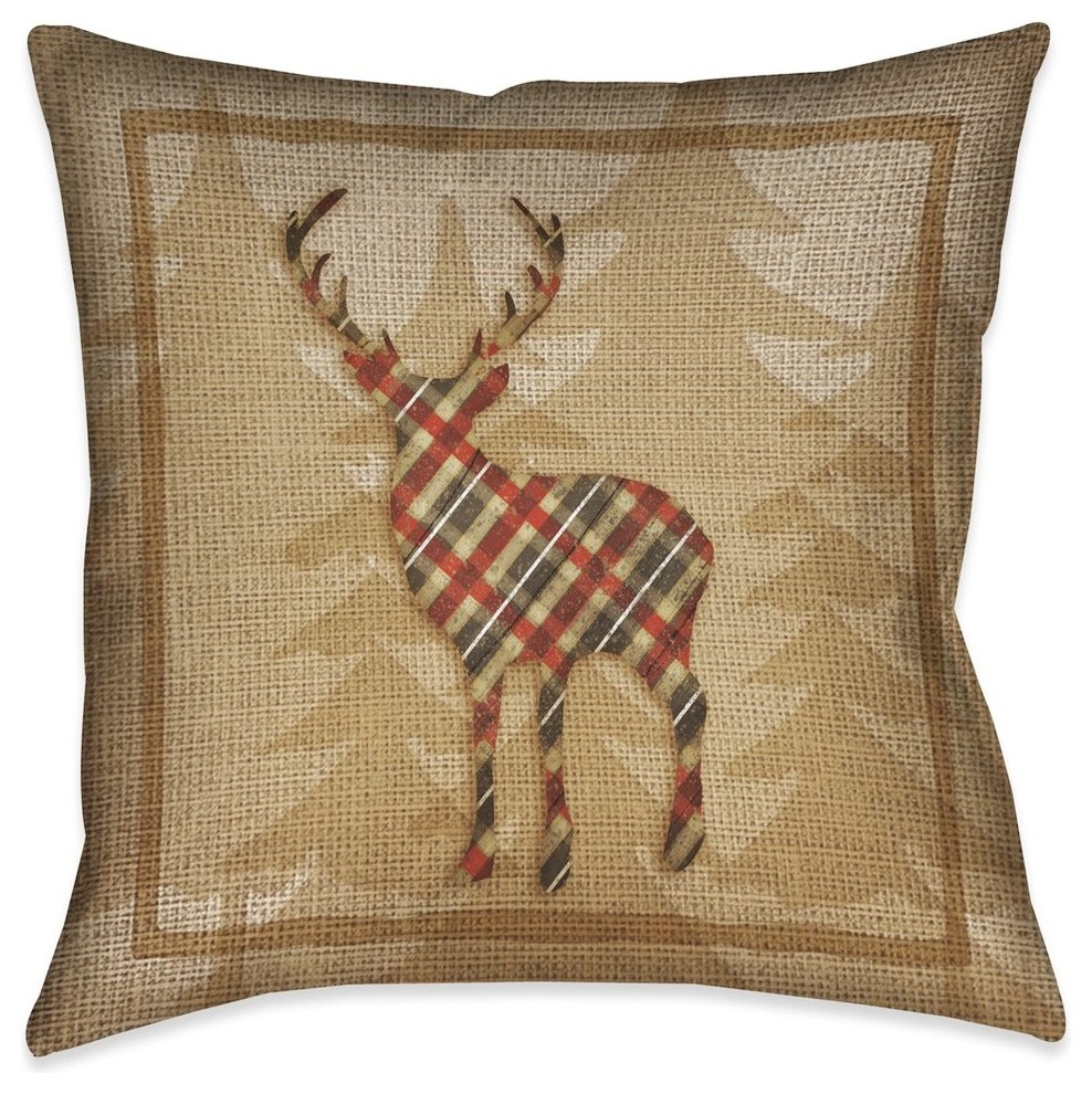 Country Cabin Plaid Decorative Pillow, 18"x18"