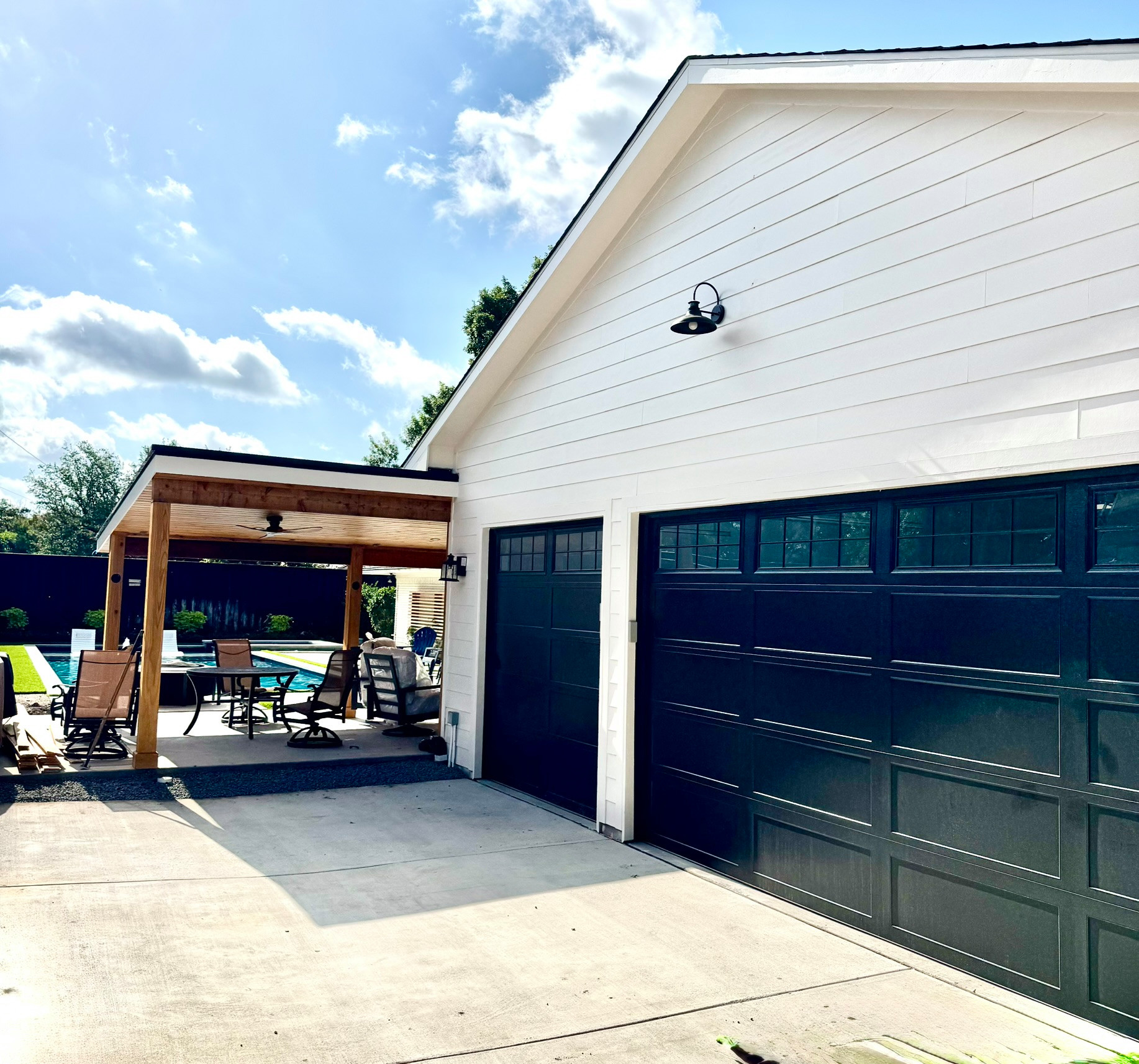 75244 - Preston Hollow - Garage Conversion, Garage Addition - BEFORE and AFTER