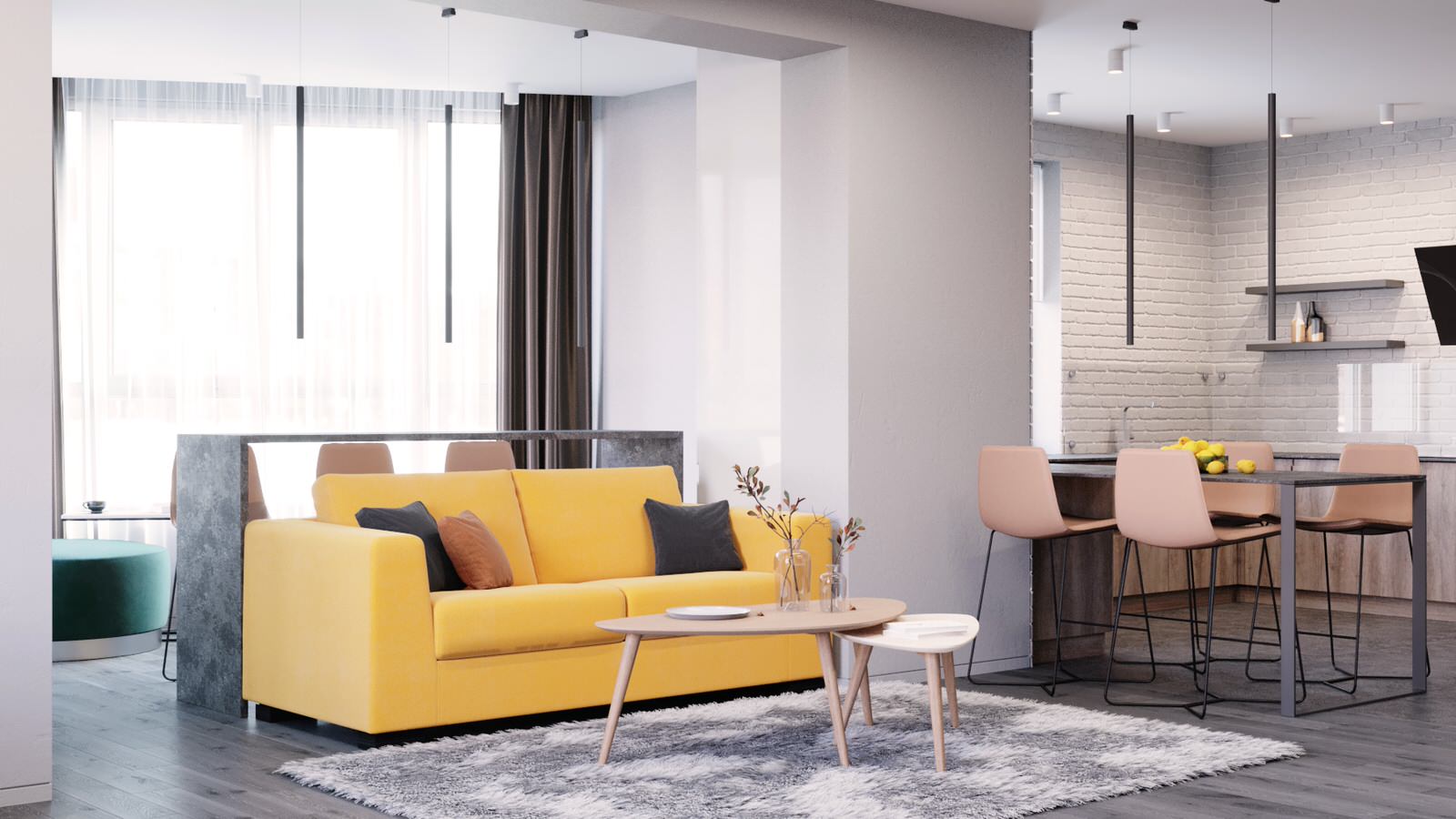 Дизайн интерьера "Минимализм" 2к.кв в г.Краснодаре