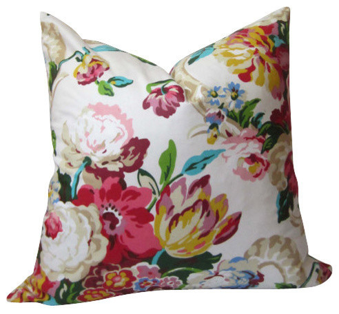 Modern Floral Pillow Cover, Decorative pillow, Spring Bling, Granny Floral - Decorative Pillows ...