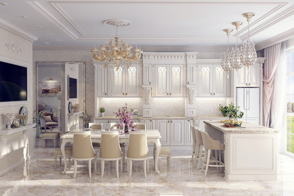 Гостиная с кухней в стиле классицизм