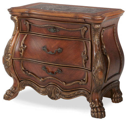 Chateau Beauvais Bedside Chest, ornate bombe chest, bombe chests, bombay chest of drawers