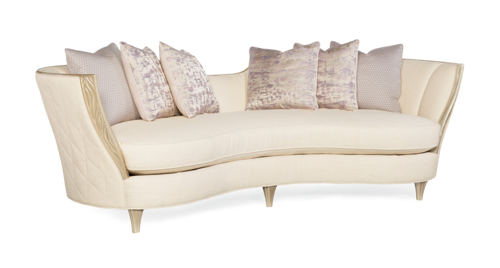 Adela Curved Quilted Back Sofa Transitional Sofas by Caracole Houzz