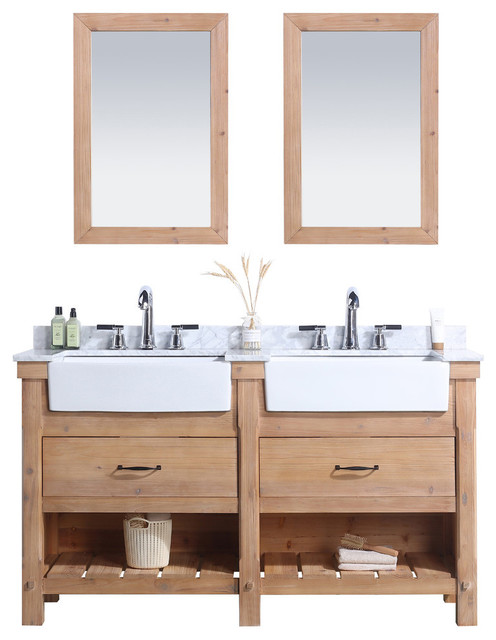 Marina 60 Bathroom Vanity Driftwood Finish Transitional Vanities And Sink Consoles By Ari Kitchen Bath Houzz - Harvey Farmhouse Bathroom Sink Vanity Light Spruce 60 Marina 60 Bathroom Vanity Driftwood Finish Transitional Vanities And Sink Consoles By Ari Kitchen Bath Houzz - Harvey Farmhouse Bathroom Sink Vanity Light Spruce 60