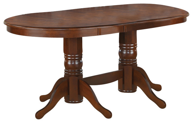 Vancouver Oval Double Pedestal Dining Room Table 17 Butterfly Leaf Traditional Dining Tables By Bisonoffice