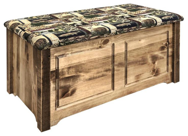 Montana Woodworks Homestead Small Transitional Wood Blanket Chest in Brown