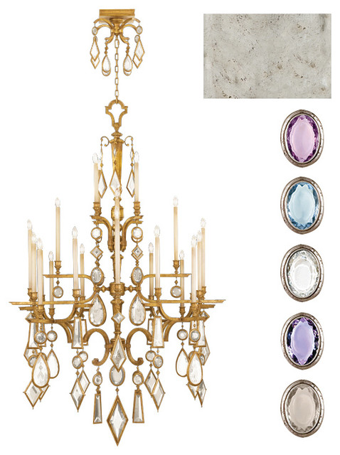 Fine Art Lamps Encased Multi-colored Gems Chandelier