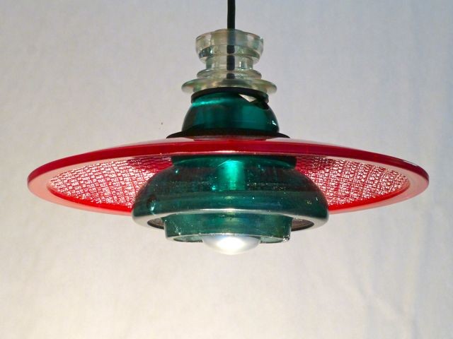 Upcycled Insulator light pendant