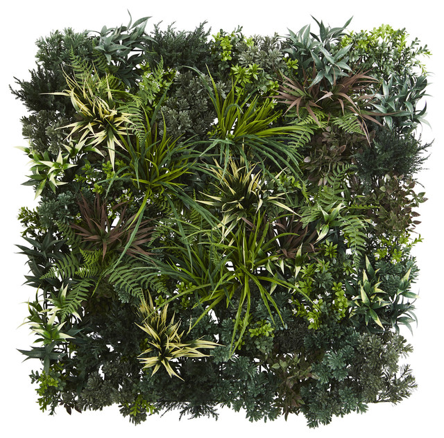 3'x3' Greens and Fern Artificial Living Wall UV Resist, Indoor/Outdoor