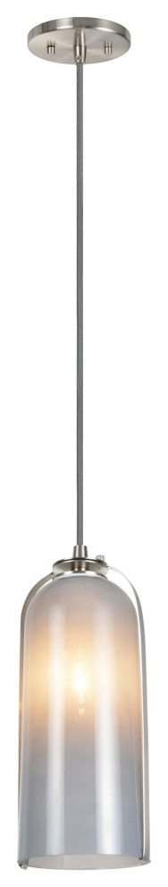 61043 Adjustable 1-Light Hanging Mini Pendant Ceiling Light, Satin Nickel