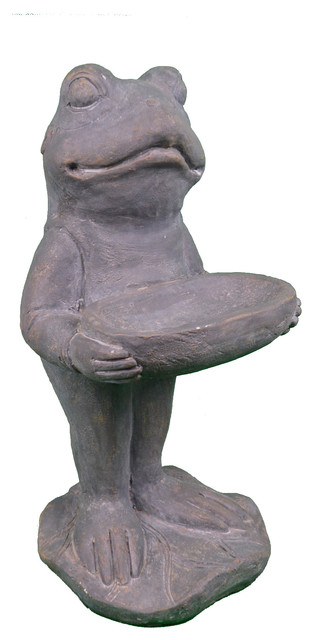 Dasilva Standing Frog Bird Feeder Statue Eclectic Bird Feeders