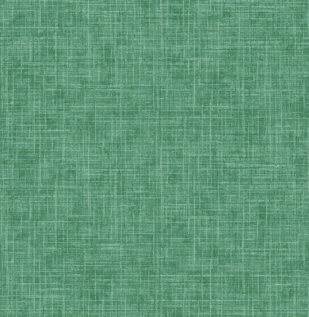 Emerson Green Faux Linen Wallpaper, Swatch Contemporary Wallpaper